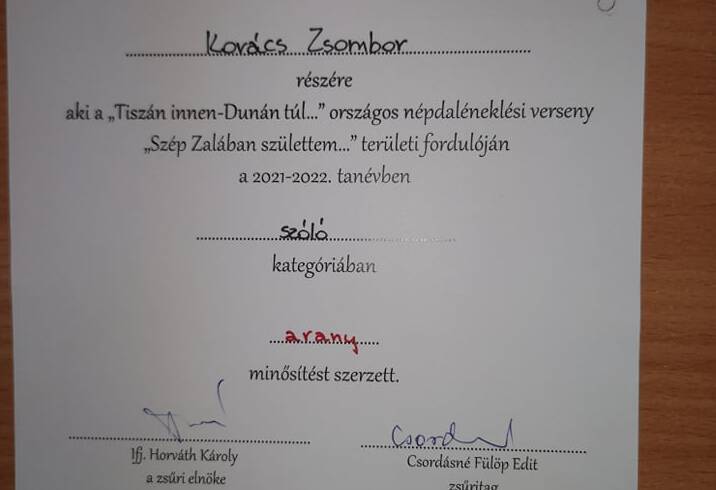 Szp Zalban szlettem... terleti npdalneklsi verseny